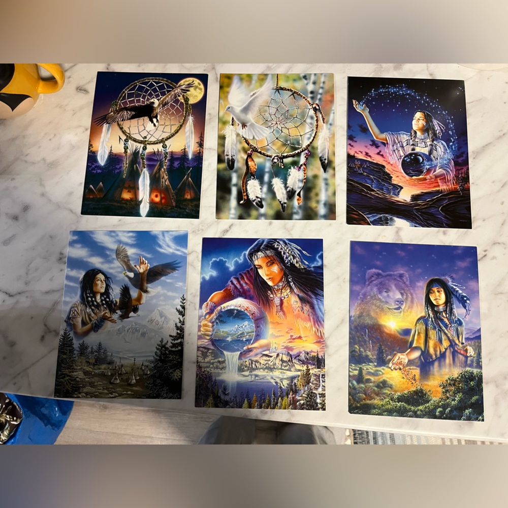 Vintage set of 10 indigenous Native American greeting cards with envelopes